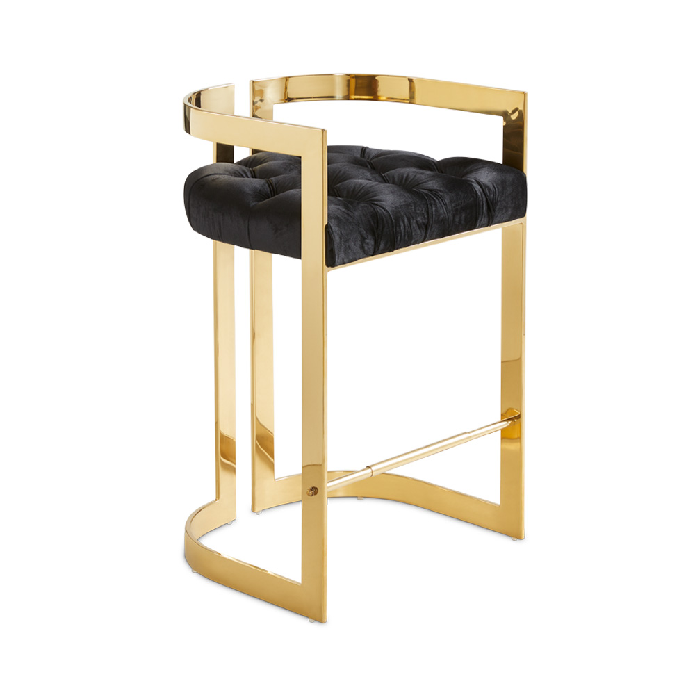 Majestic Gold Counter Chair: Black Velvet